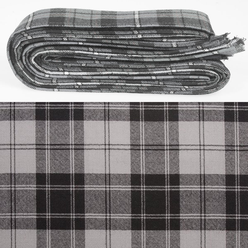 Wool Strip Ribbon in Douglas Grey Tartan - 5 Strips, Choose your Width