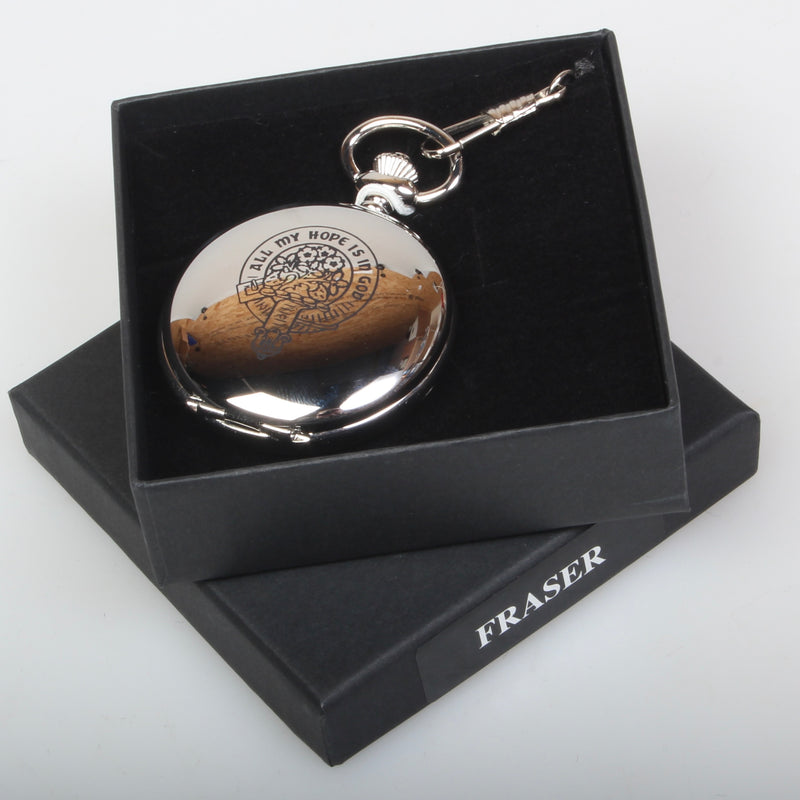 Fraser Clan Crest Engraved Pocket Watch