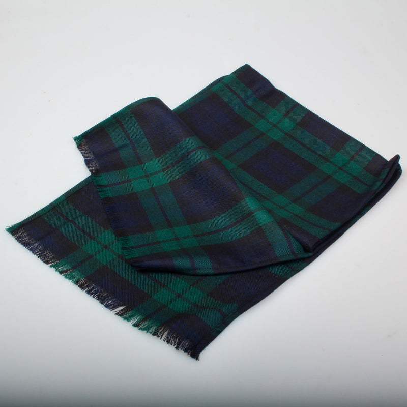 Luxury Lightweight Scarf in Black Watch Modern Tartan