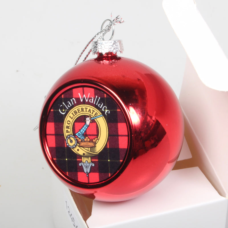 Wallace Clan Crest Christmas Bauble  - Large