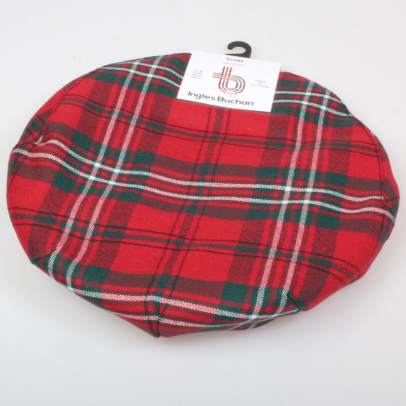 Pure Wool Golf Cap in Scott Red Modern Tartan