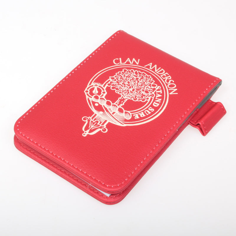 Anderson Clan Crest Engraved Leather Small Notebook