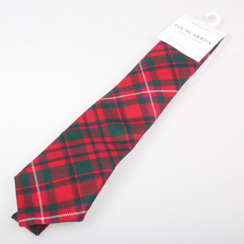 Luxury Pure Wool Tie in MacKinnon Red Modern Tartan