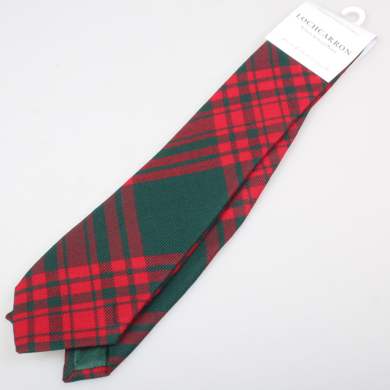 Pure Wool Tie in Menzies Green Modern Tartan.