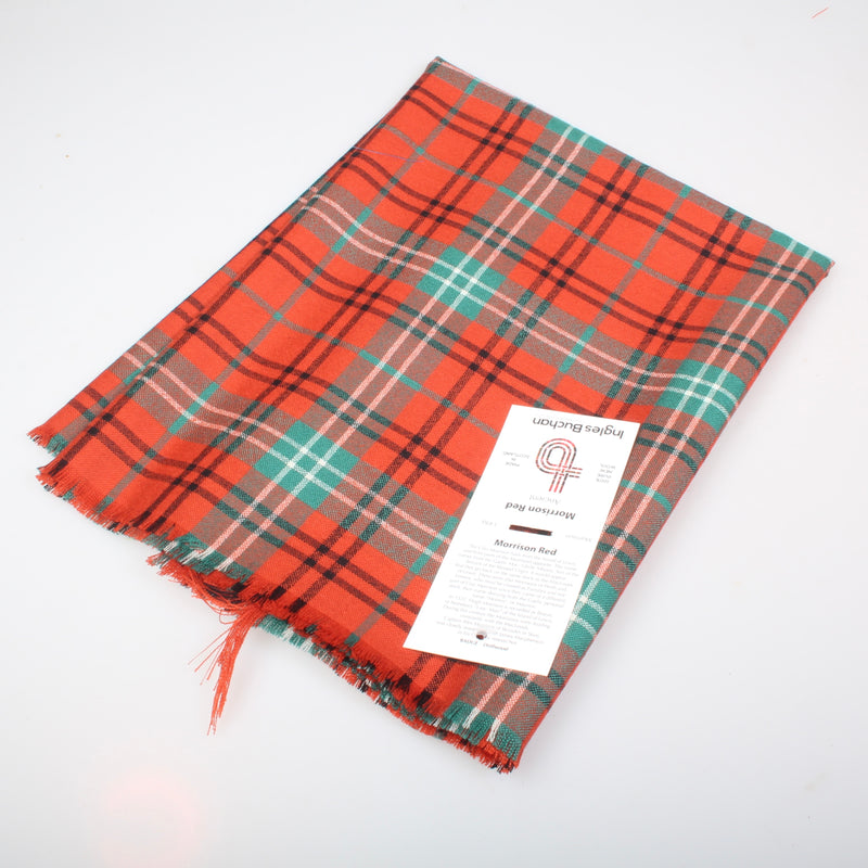 Morrison Red Ancient Wool Tartan Shawl