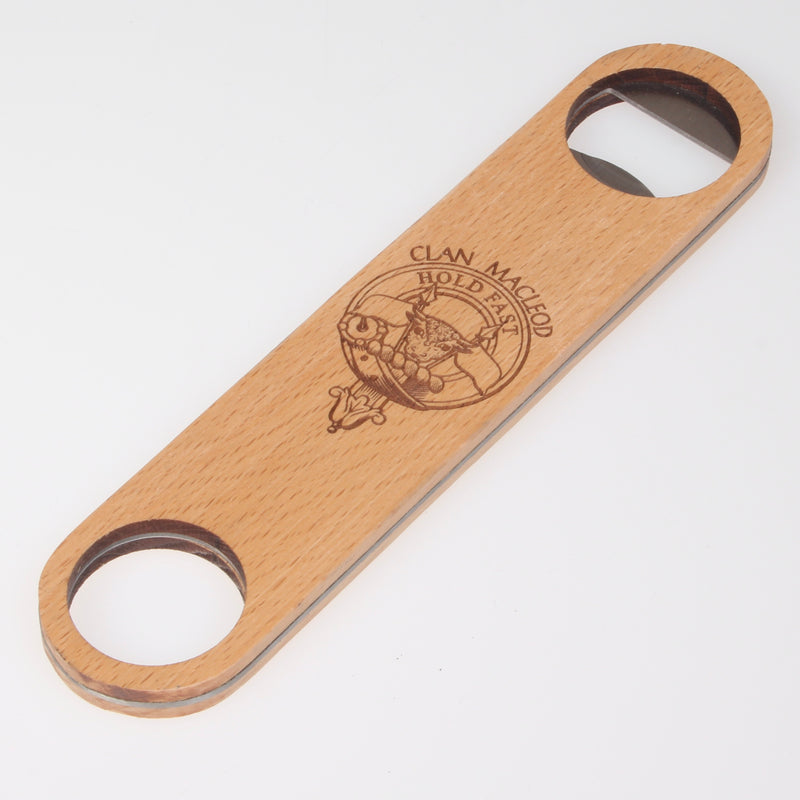 Clan Crest Engraved Wooden Bottle Opener