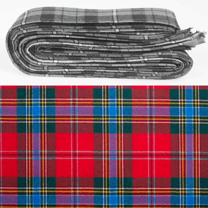 Wool Strip Ribbon in MacLean of Duart Modern Tartan - 5 Strips, Choose your Width