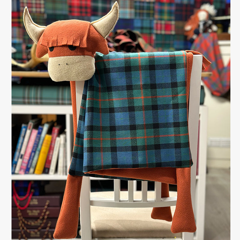 Highland Cow Tartan Baby Blanket