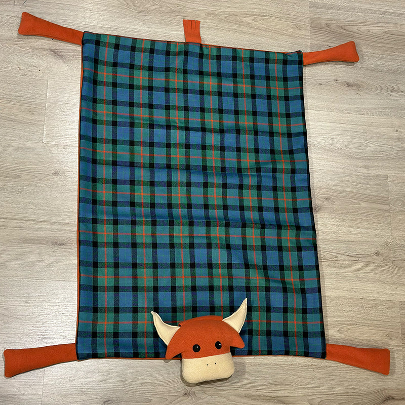 Highland Cow Tartan Baby Blanket