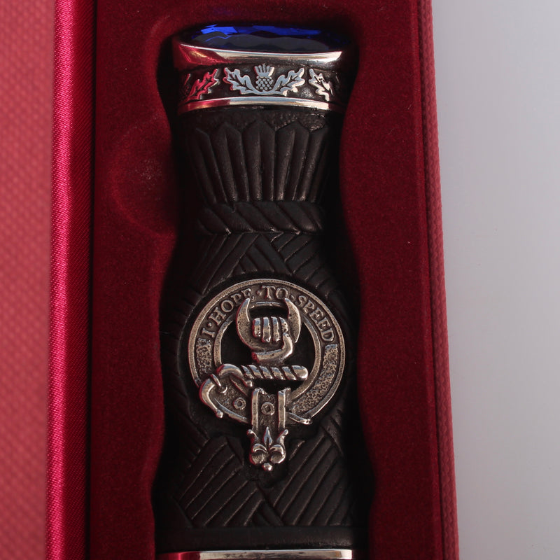 Cathcart Clan Crest Sgian Dubh - Stone Top