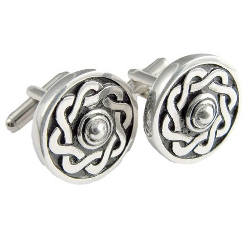 Celtic Shield Polished Cufflinks